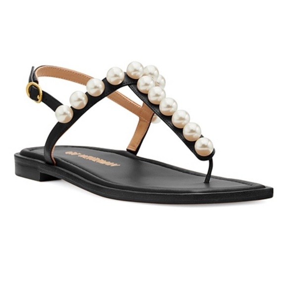 Stuart Weitzman Goldie T-Strap Sandal
Black Leather Size:8 - Picture 2 of 11